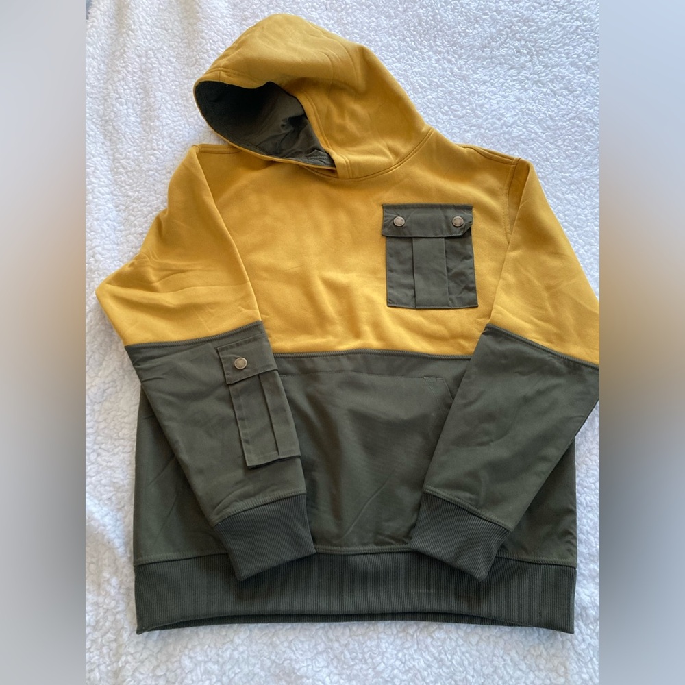 WeSC 90s mike’s utility color block nylon mix hoodie, unisex men’s L women’s XL